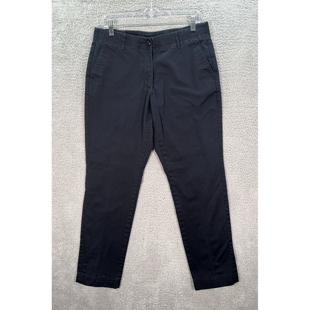 Lands End Pants Womens 10 Black Mid Rise Stretch Trousers Preppy Careerwear‎